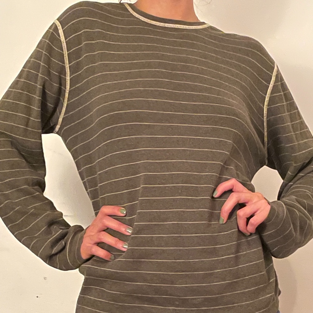 Green Striped Sweater